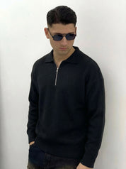 MAGLIONE ZIP IN FILO