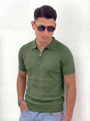 POLO ZIP PREMIUM CON TRAMA