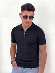 POLO ZIP PREMIUM CON TRAMA