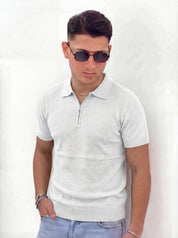 POLO ZIP PREMIUM CON TRAMA