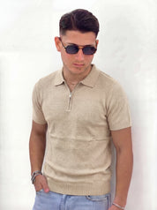 POLO ZIP PREMIUM CON TRAMA