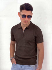 POLO ZIP PREMIUM CON TRAMA