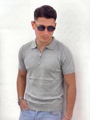 POLO ZIP PREMIUM CON TRAMA