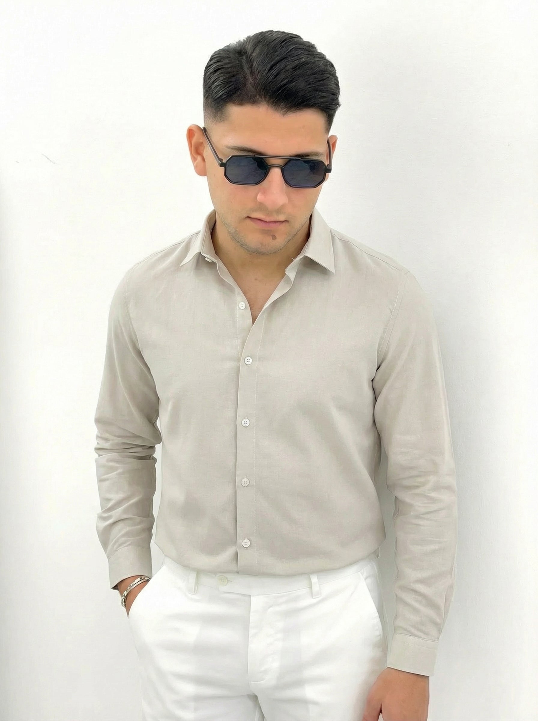 CAMICIA BASIC IN VISCOSA