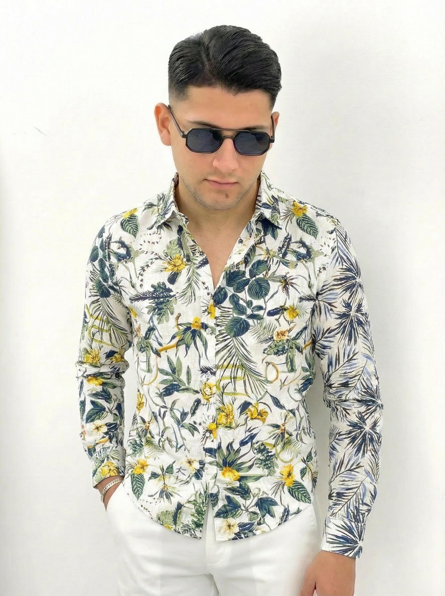 CAMICIA IN LINO FANTASIA AK729