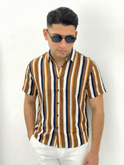 CAMICIA A STRISCE IN VISCOSA 013