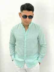 CAMICIA IN LINO SFRANGIATA