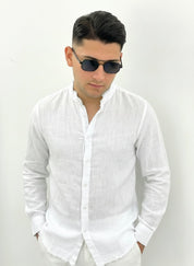 CAMICIA IN LINO SFRANGIATA