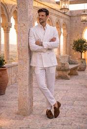 ABITO CAPRI IN LINO col.BIANCO