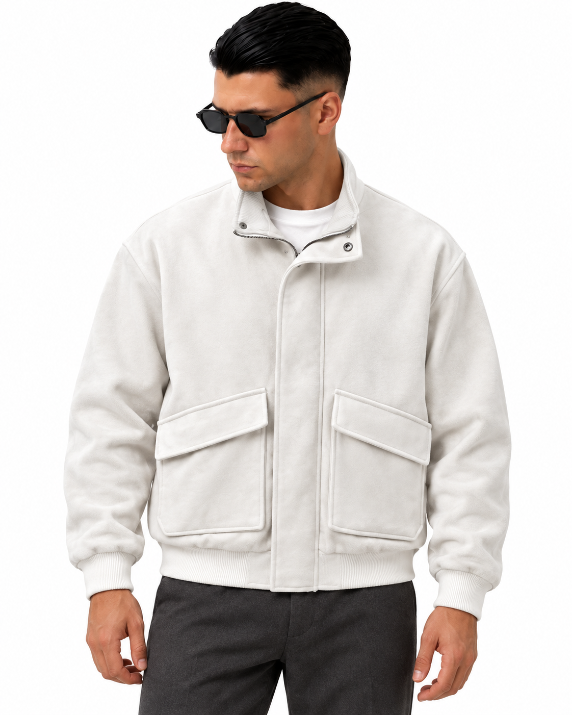 Giacca Velluto Bianco fronte
