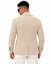 Giacca Old Money in velluto Beige, vista retro