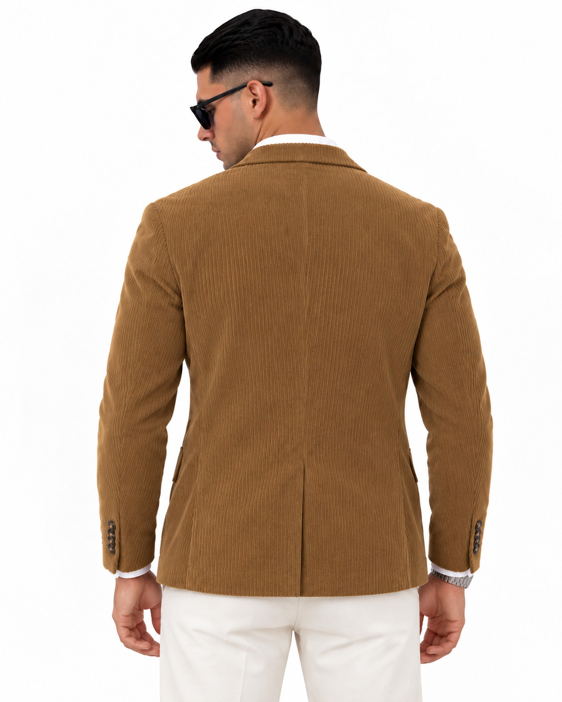 Giacca Old Money in velluto Khaki, vista retro