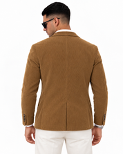 Giacca Old Money in velluto Khaki, vista retro