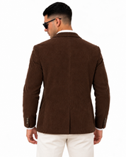 Giacca Old Money in velluto Marrone, vista retro