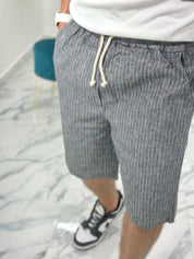 BERMUDA IN LINO RIGATA 397 col.NERO