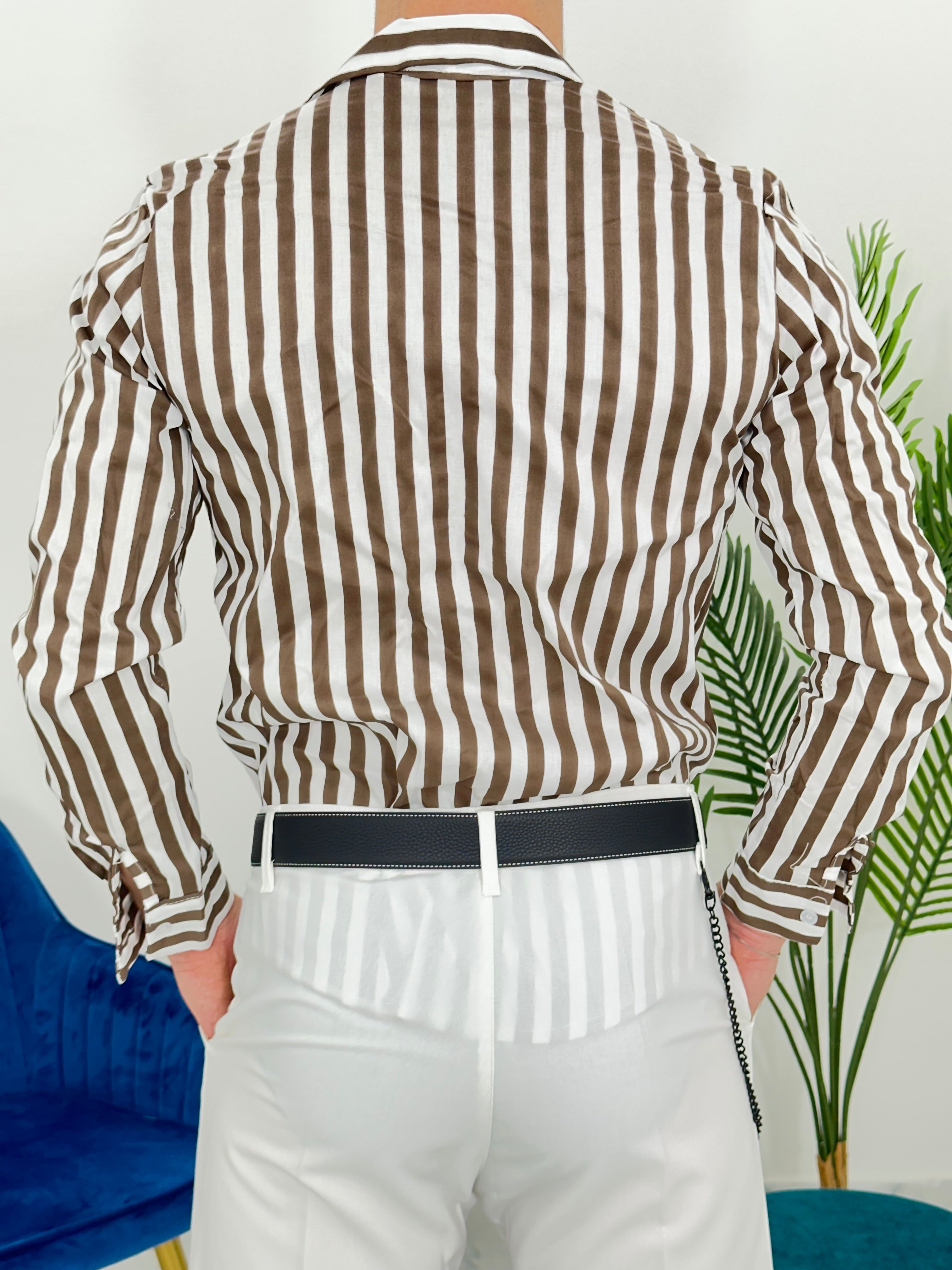 CAMICIA SANTORINI col.MARRONE