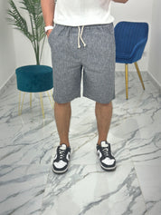 BERMUDA IN LINO RIGATA 397 col.NERO