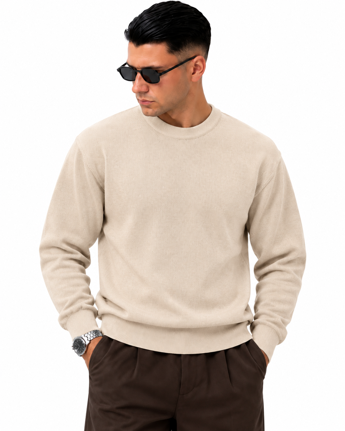 Maglioncino in filo Beige fronte