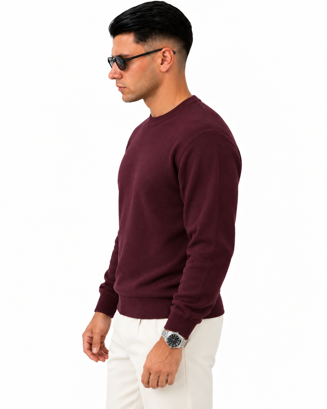 Maglioncino in filo Bordeaux lato