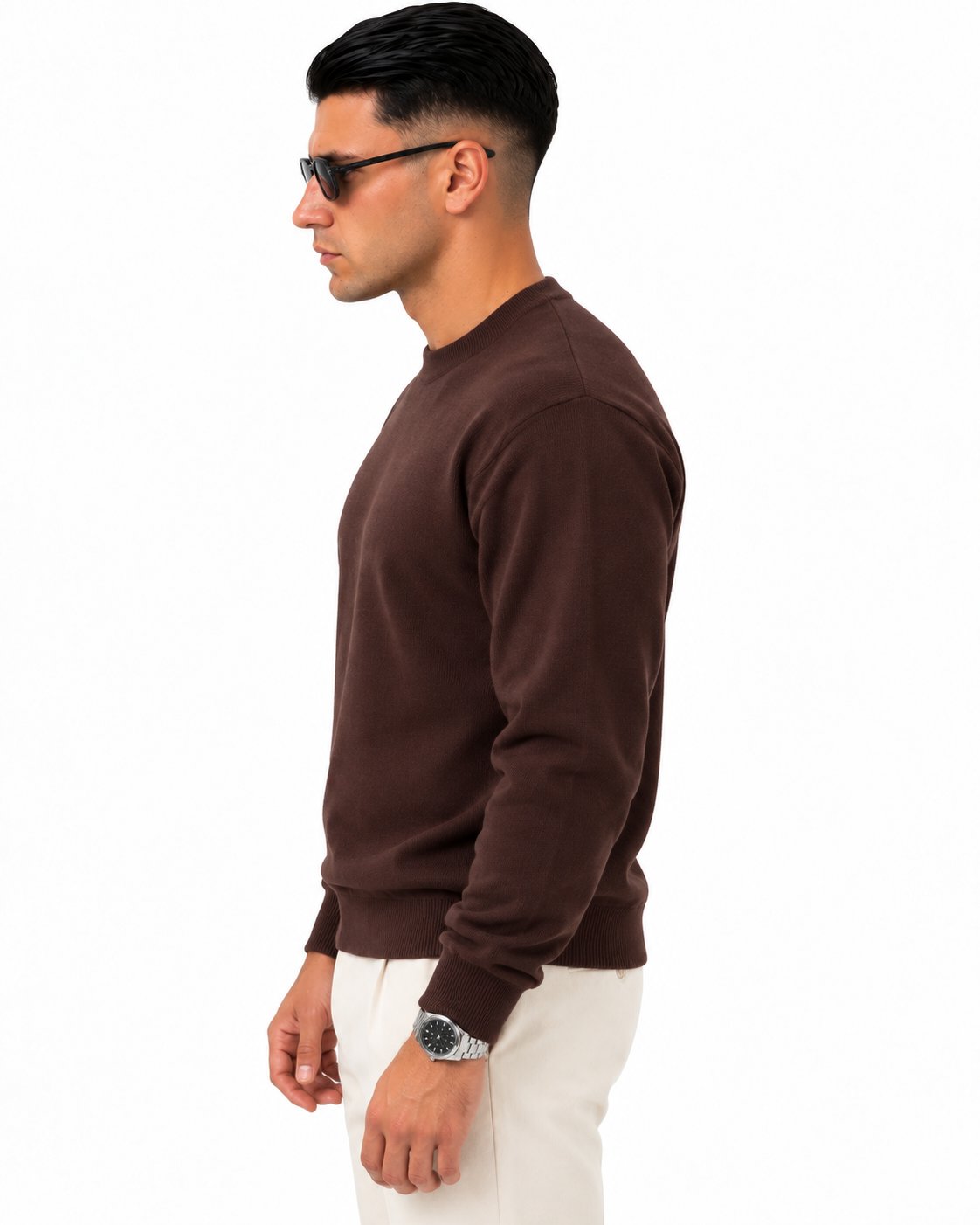 Maglioncino in filo Marrone lato