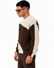 Maglione Amsterdam Marrone/Panna lato