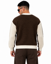 Maglione Amsterdam Marrone/Panna retro