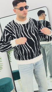 MAGLIONE ZEBRA FUME'
