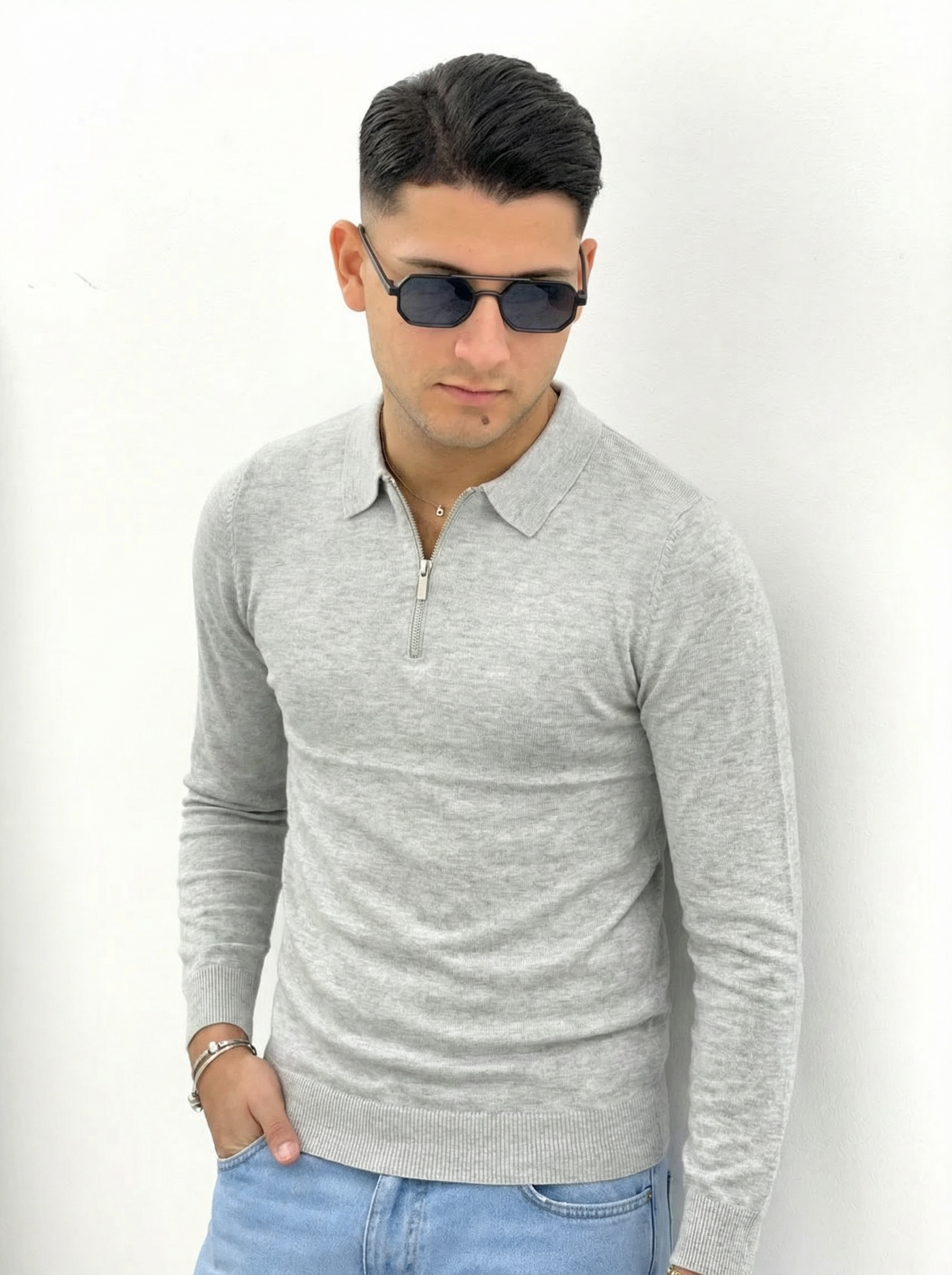 POLO CON ZIP IN FILO