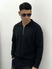 MAGLIONE ZIP IN FILO