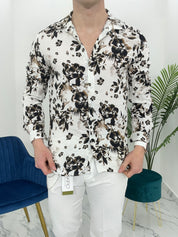 CAMICIA FLOWER IN VISCOSA COL.BIANCO