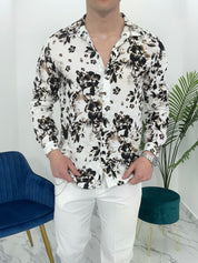 CAMICIA FLOWER IN VISCOSA COL.BIANCO