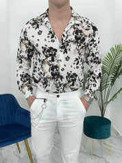 CAMICIA FLOWER IN VISCOSA COL.BIANCO