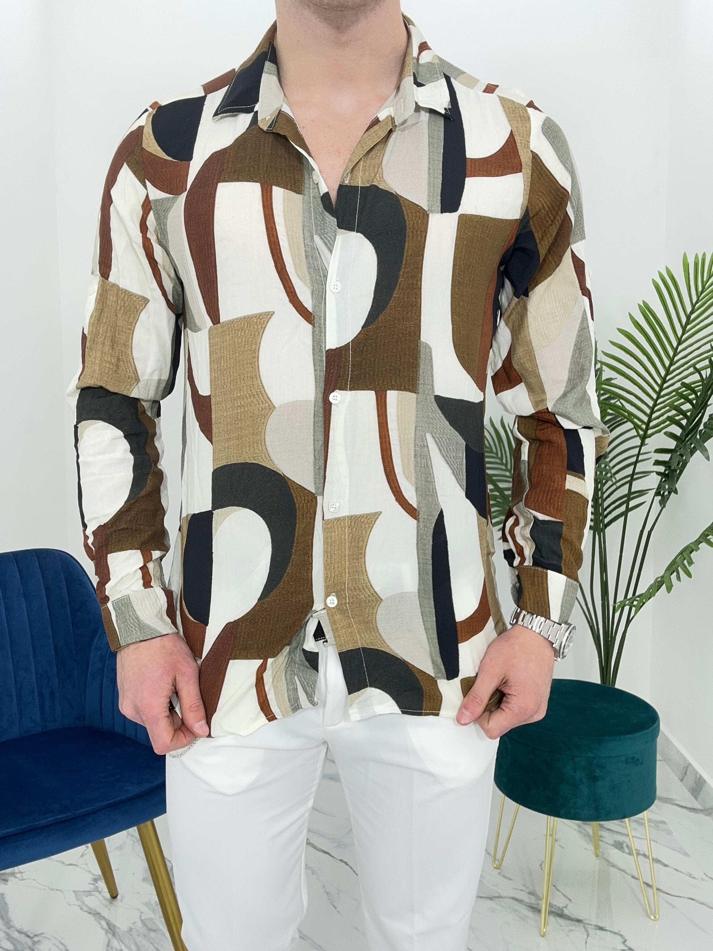 CAMICIA ABSTRACT IN VISCOSA