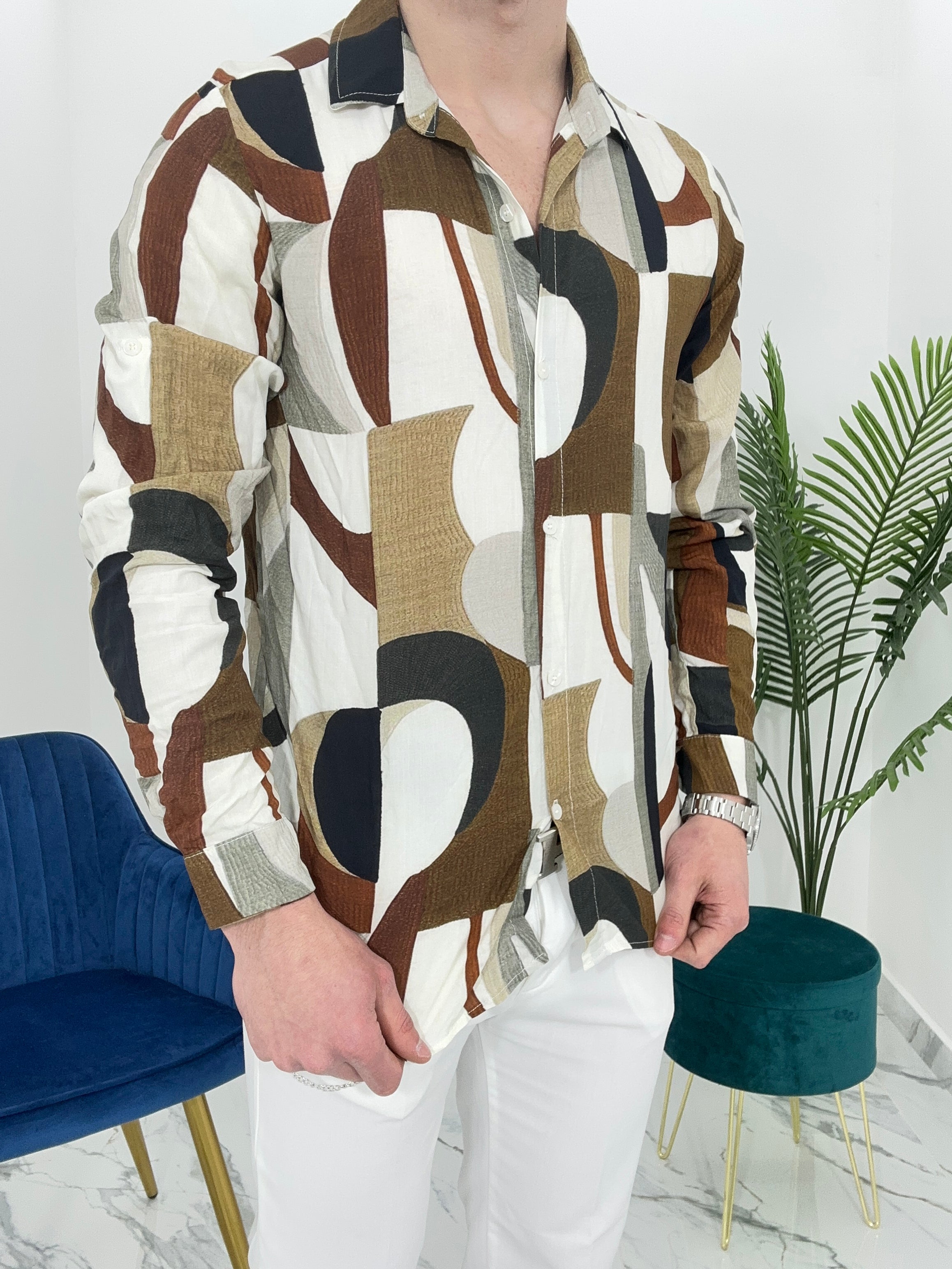 CAMICIA ABSTRACT IN VISCOSA