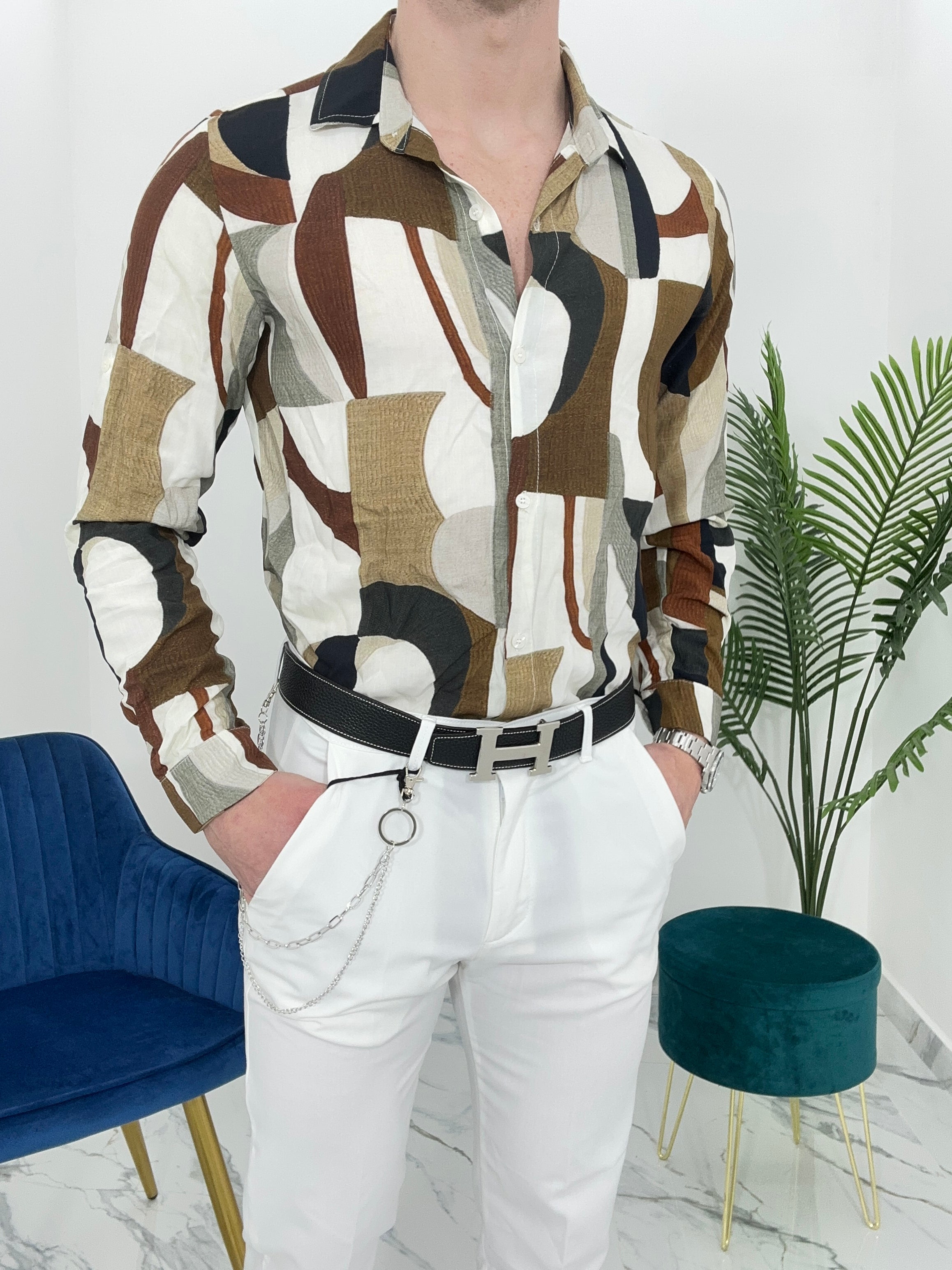 CAMICIA ABSTRACT IN VISCOSA