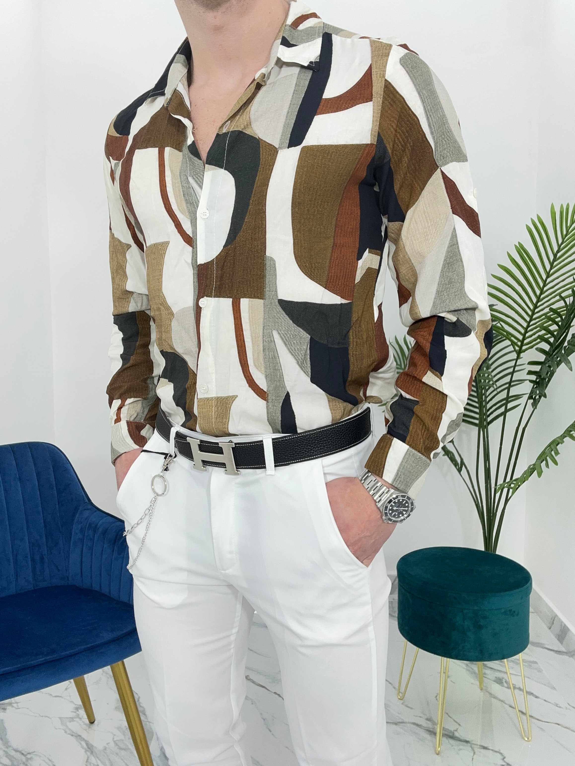 CAMICIA ABSTRACT IN VISCOSA