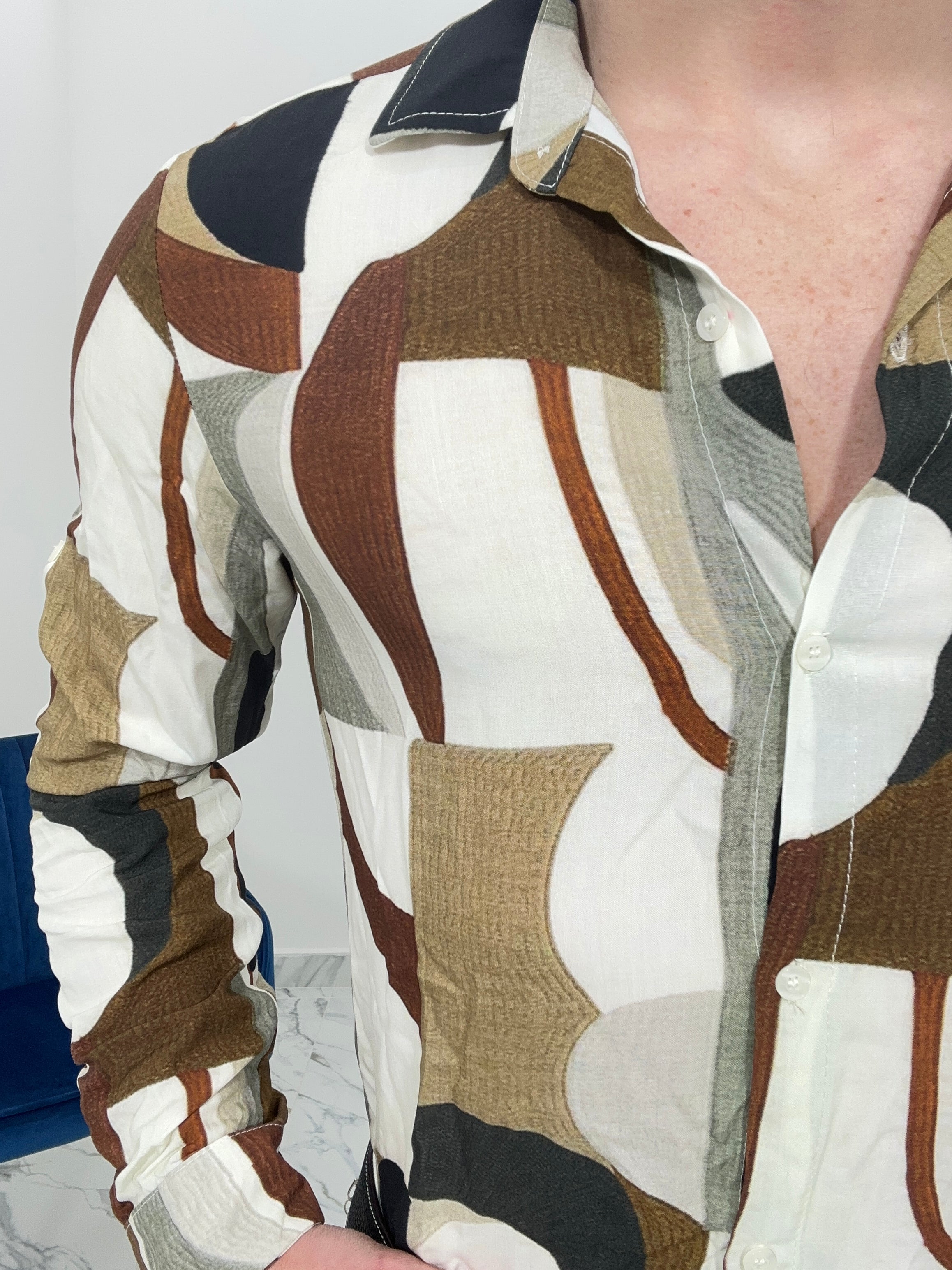 CAMICIA ABSTRACT IN VISCOSA