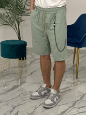 BERMUDA IN LINO COL.VERDE ACQUA