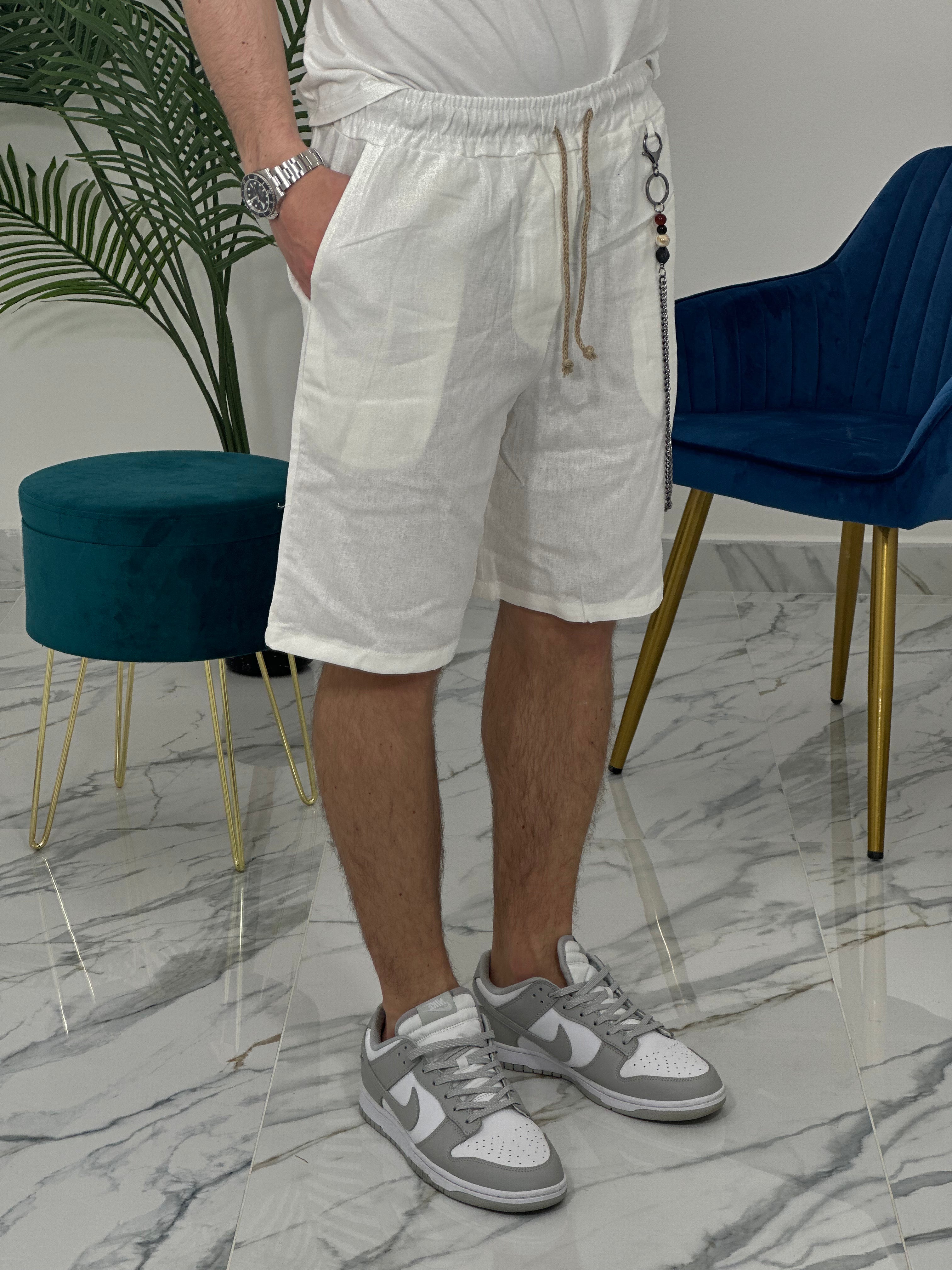 BERMUDA IN LINO COL.BIANCO