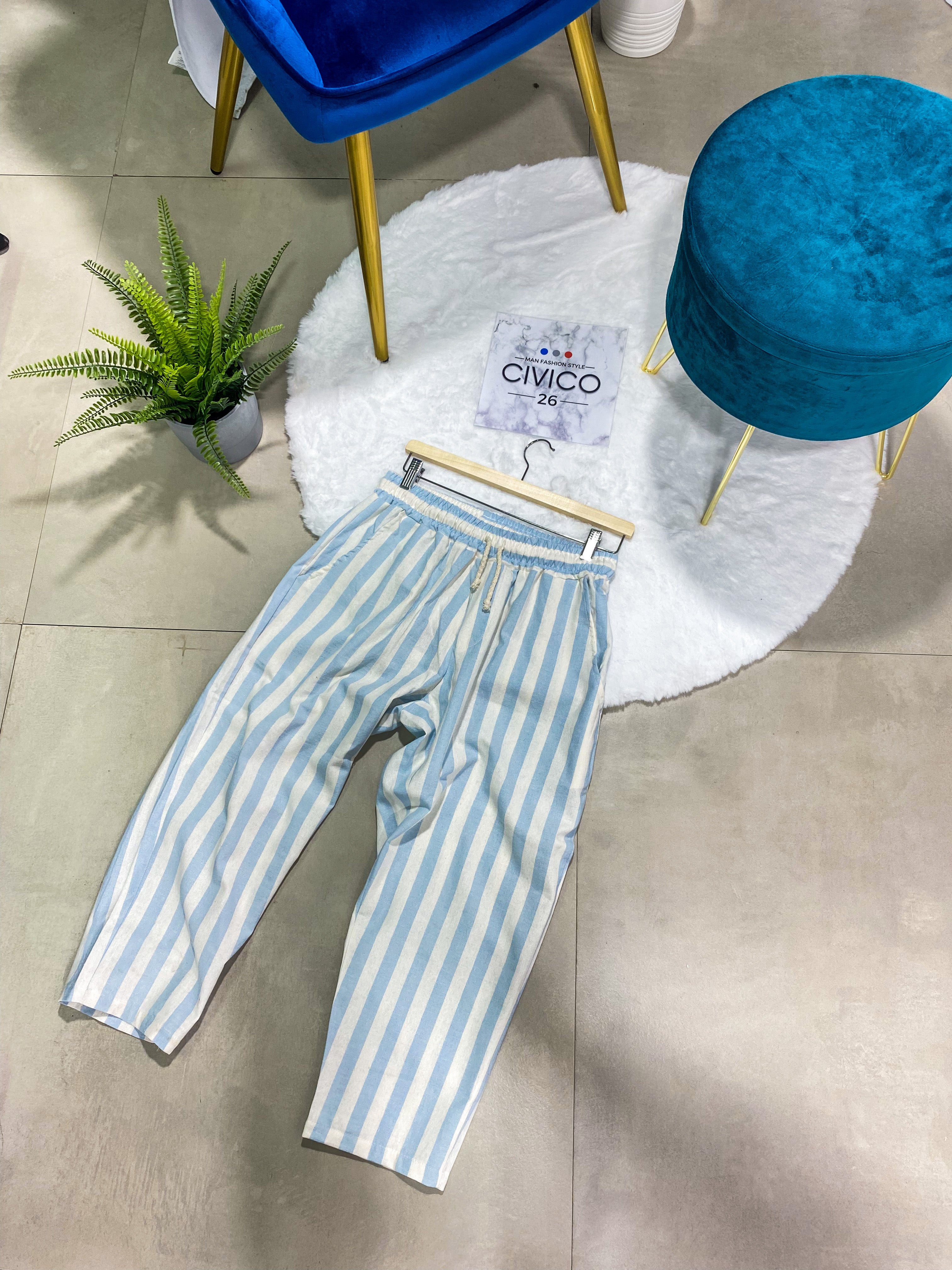PANTALONI LINO RAM50 col.CELESTE
