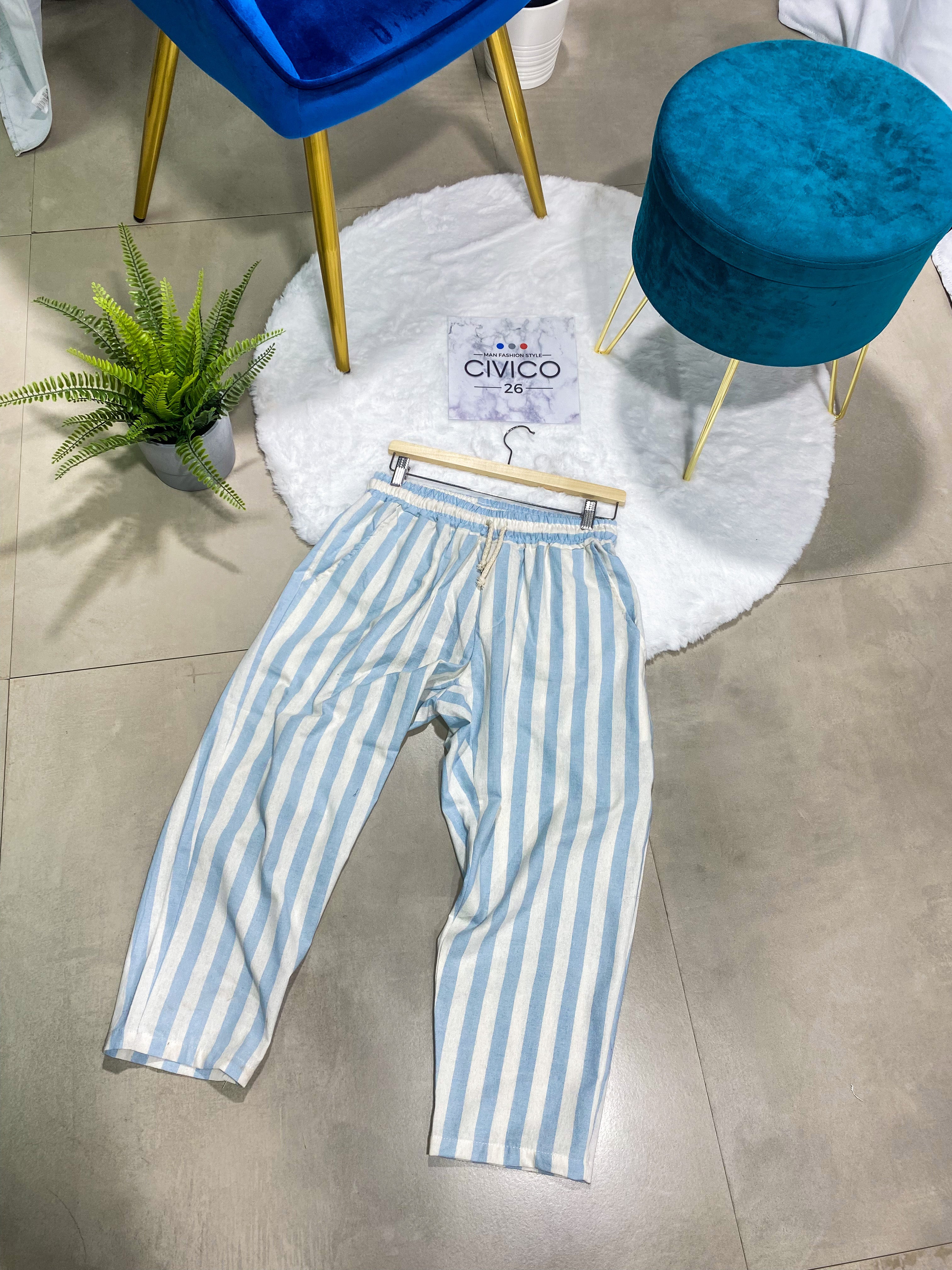 PANTALONI LINO RAM50 col.CELESTE