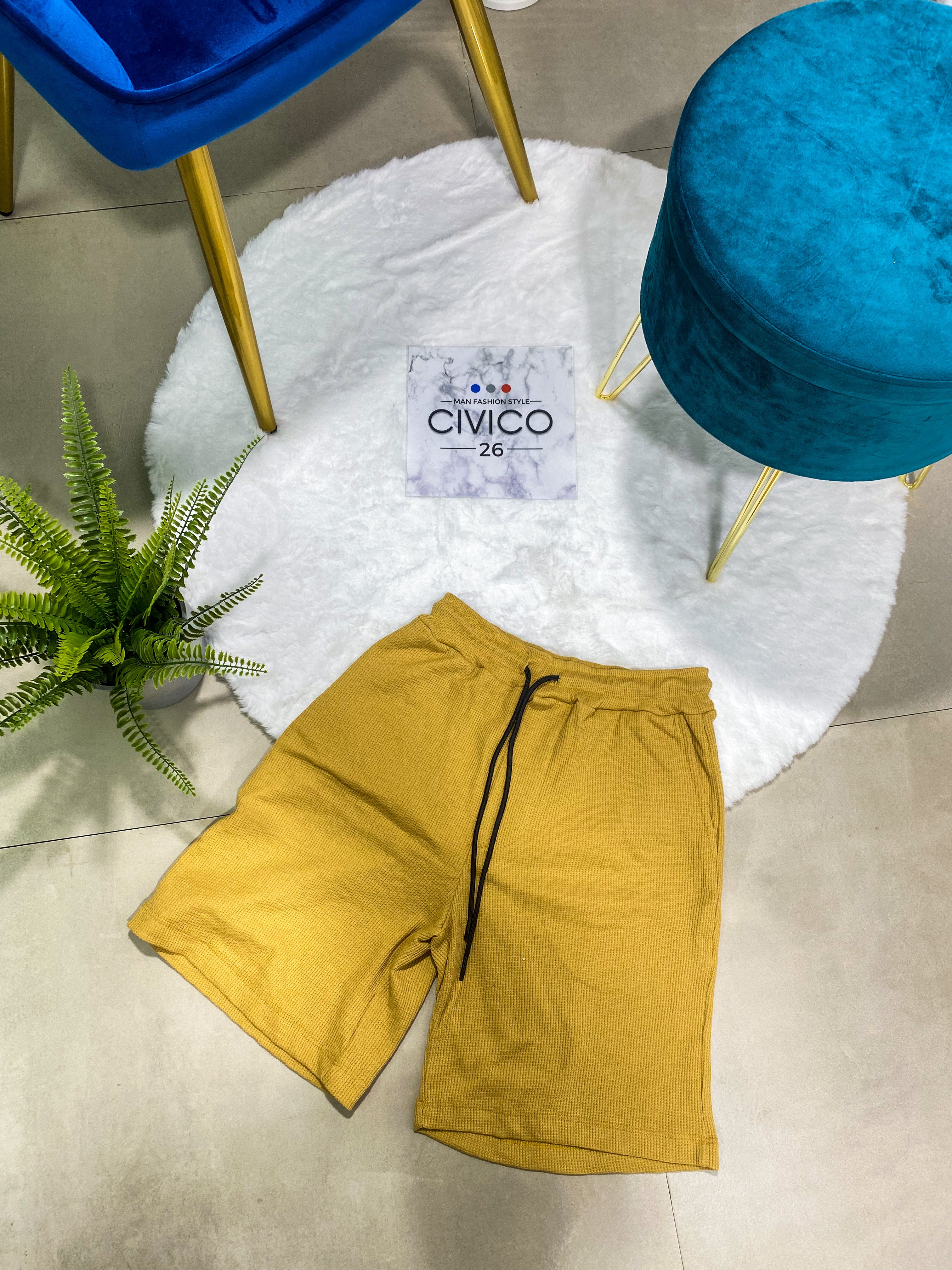 PANTALONCINI MICROFANTASIA - col.SENAPE