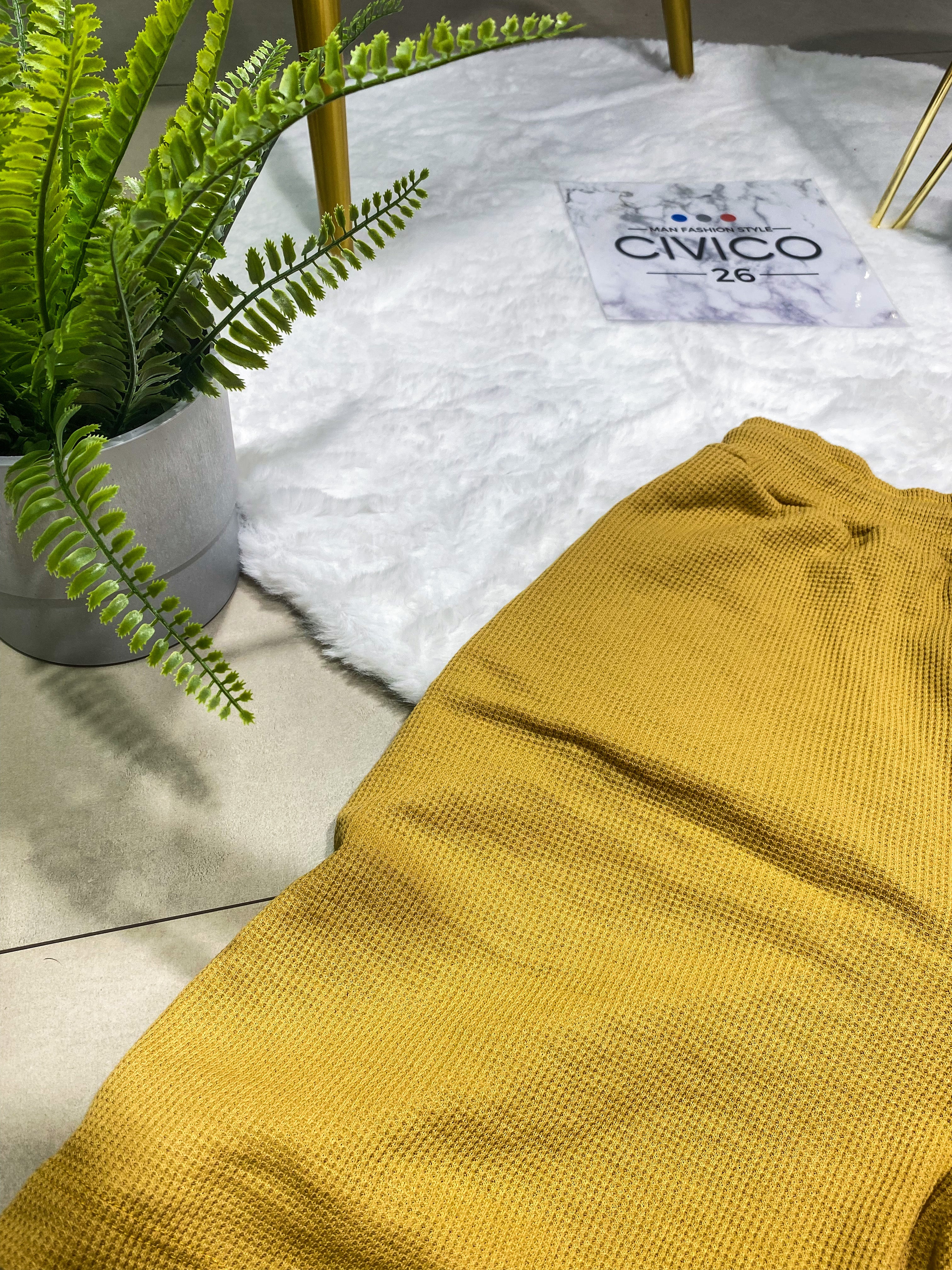 PANTALONCINI MICROFANTASIA - col.SENAPE