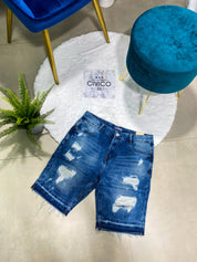 PANTALONCINI BLUE RIPPED C338