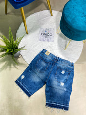 PANTALONCINI BLUE RIPPED C338