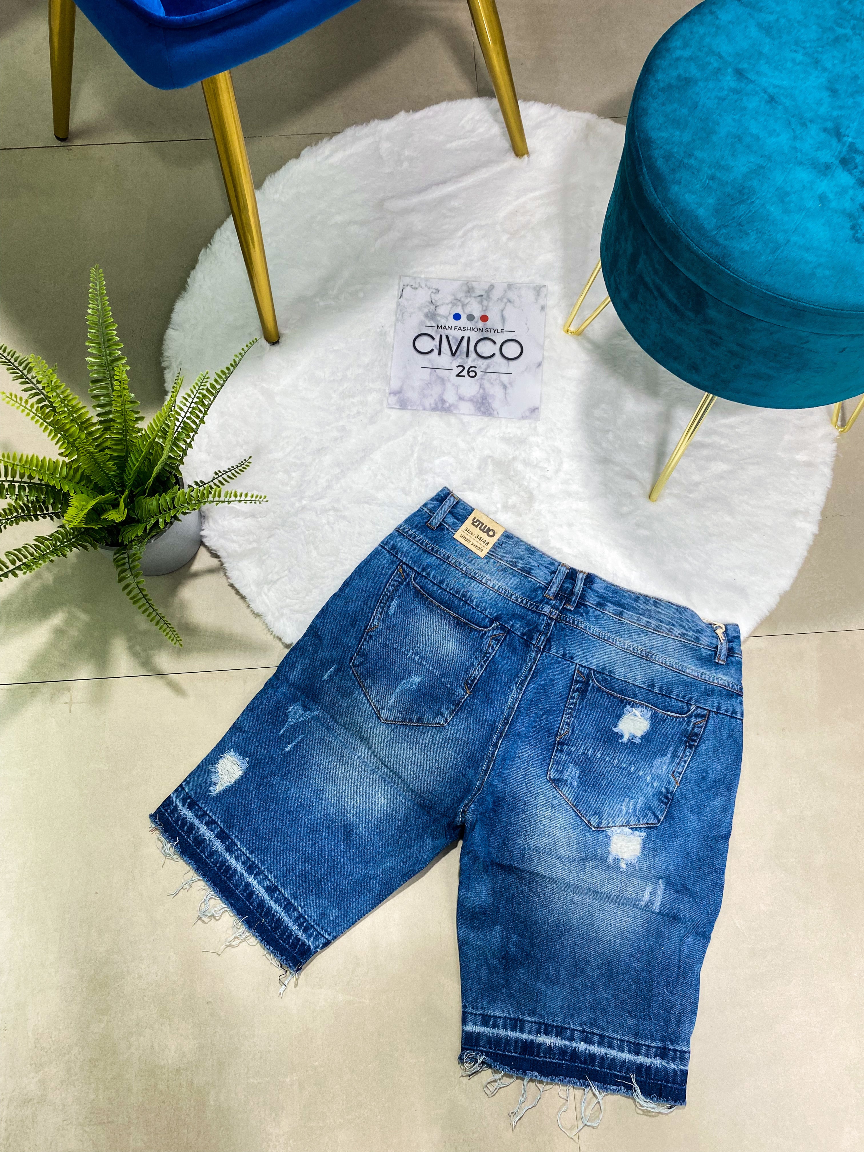 PANTALONCINI BLUE RIPPED C338