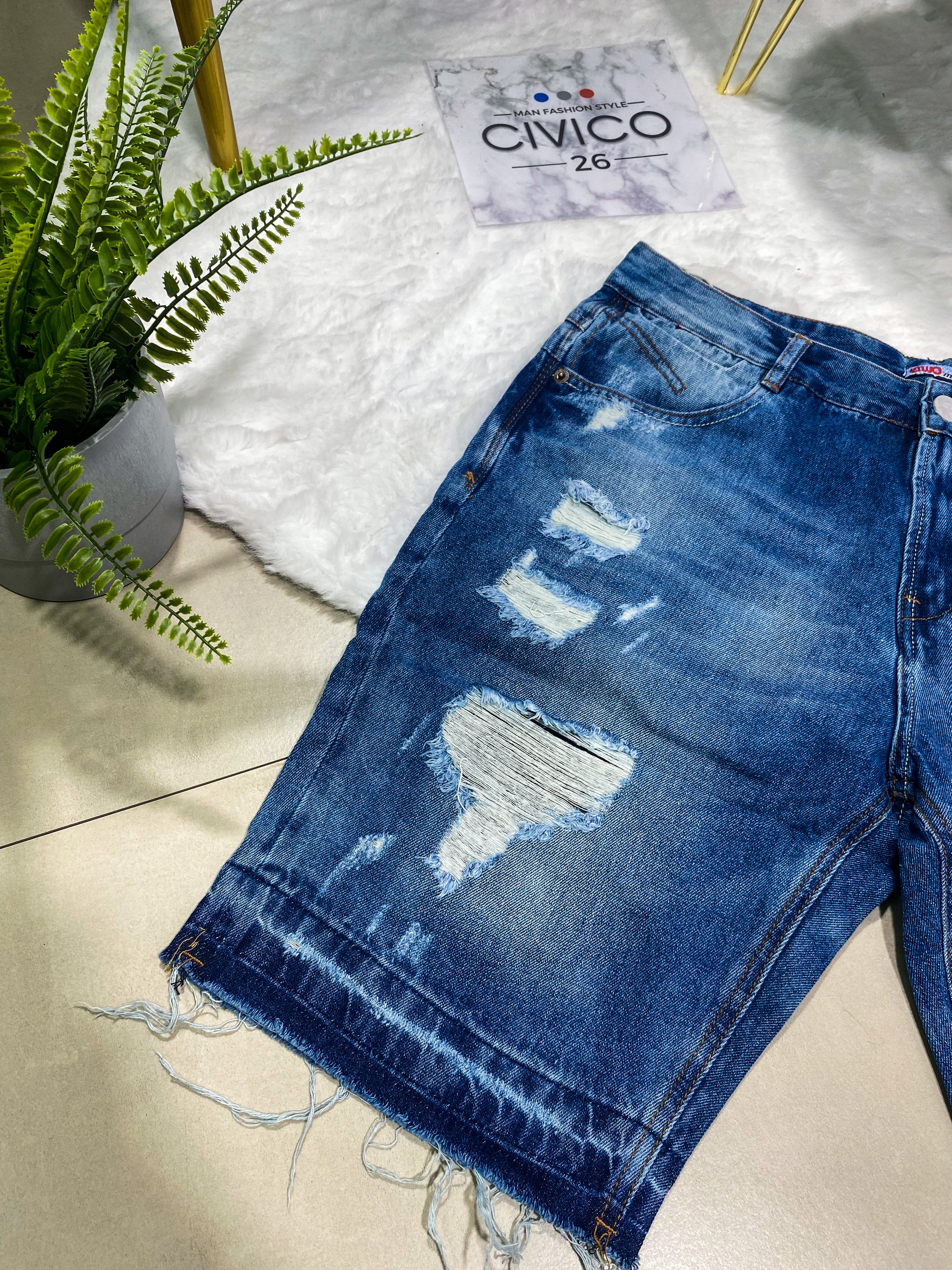 PANTALONCINI BLUE RIPPED C338