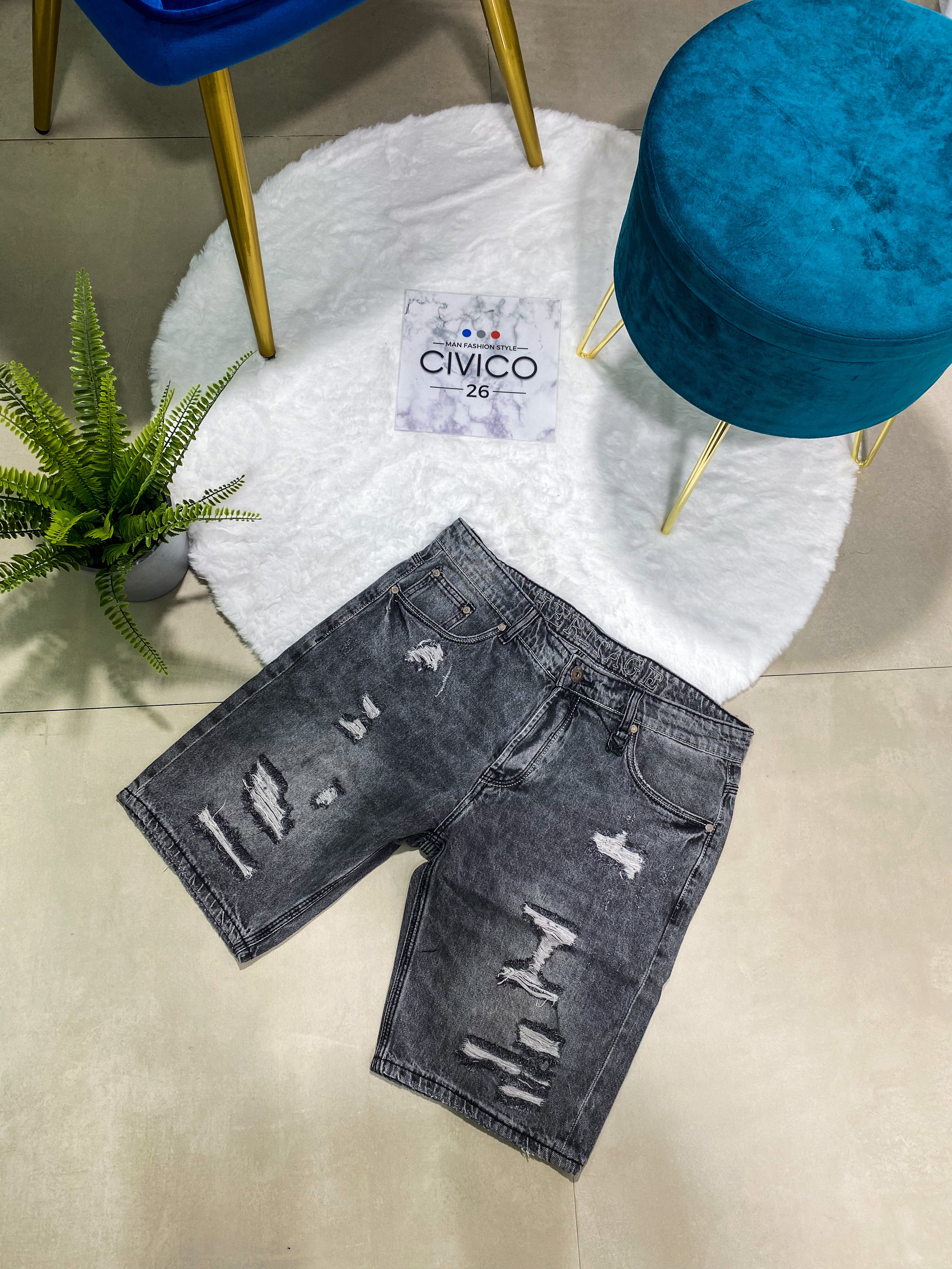 PANTALONCINI Y1805 BLACK RIPPED