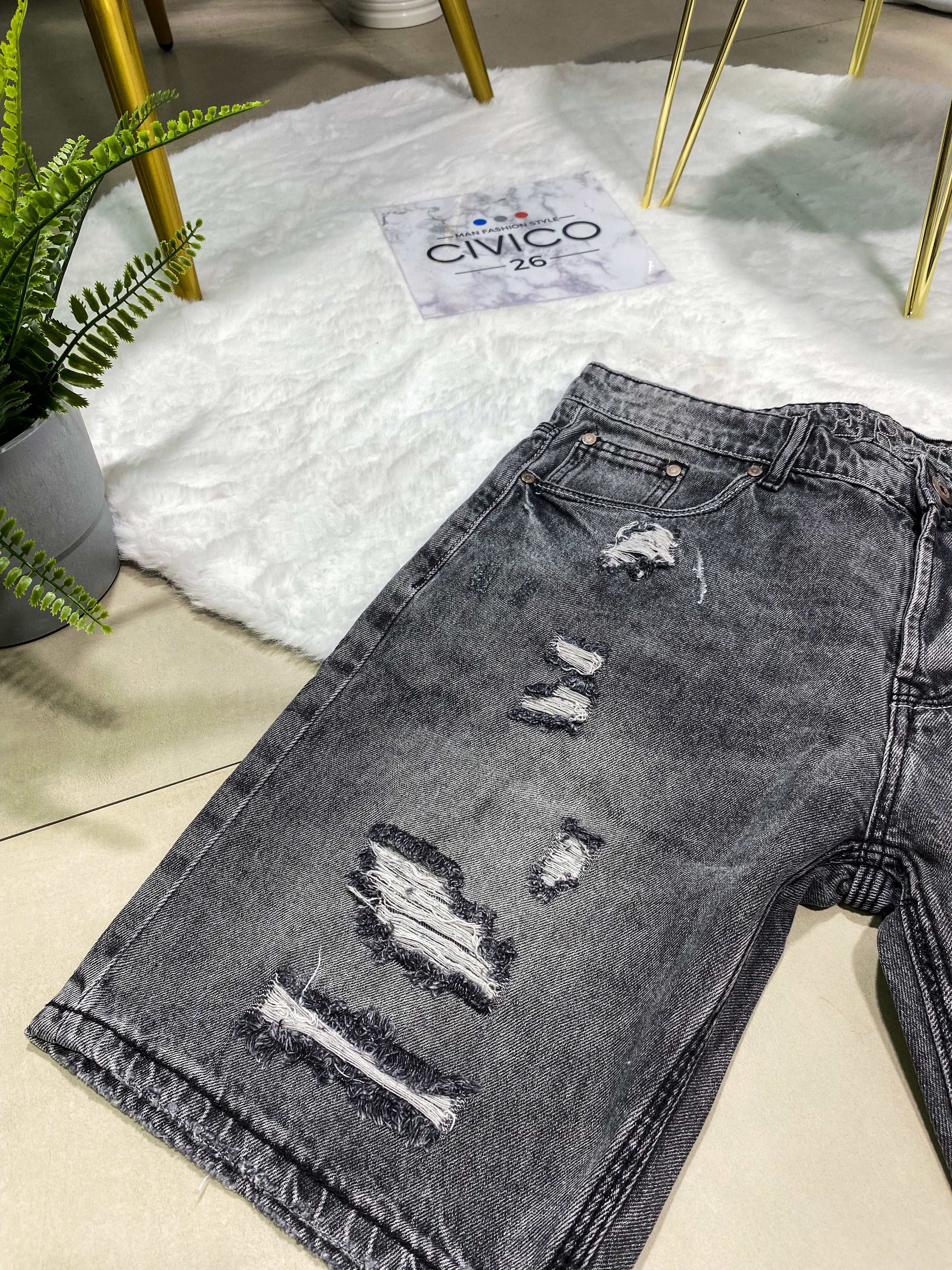 PANTALONCINI Y1805 BLACK RIPPED