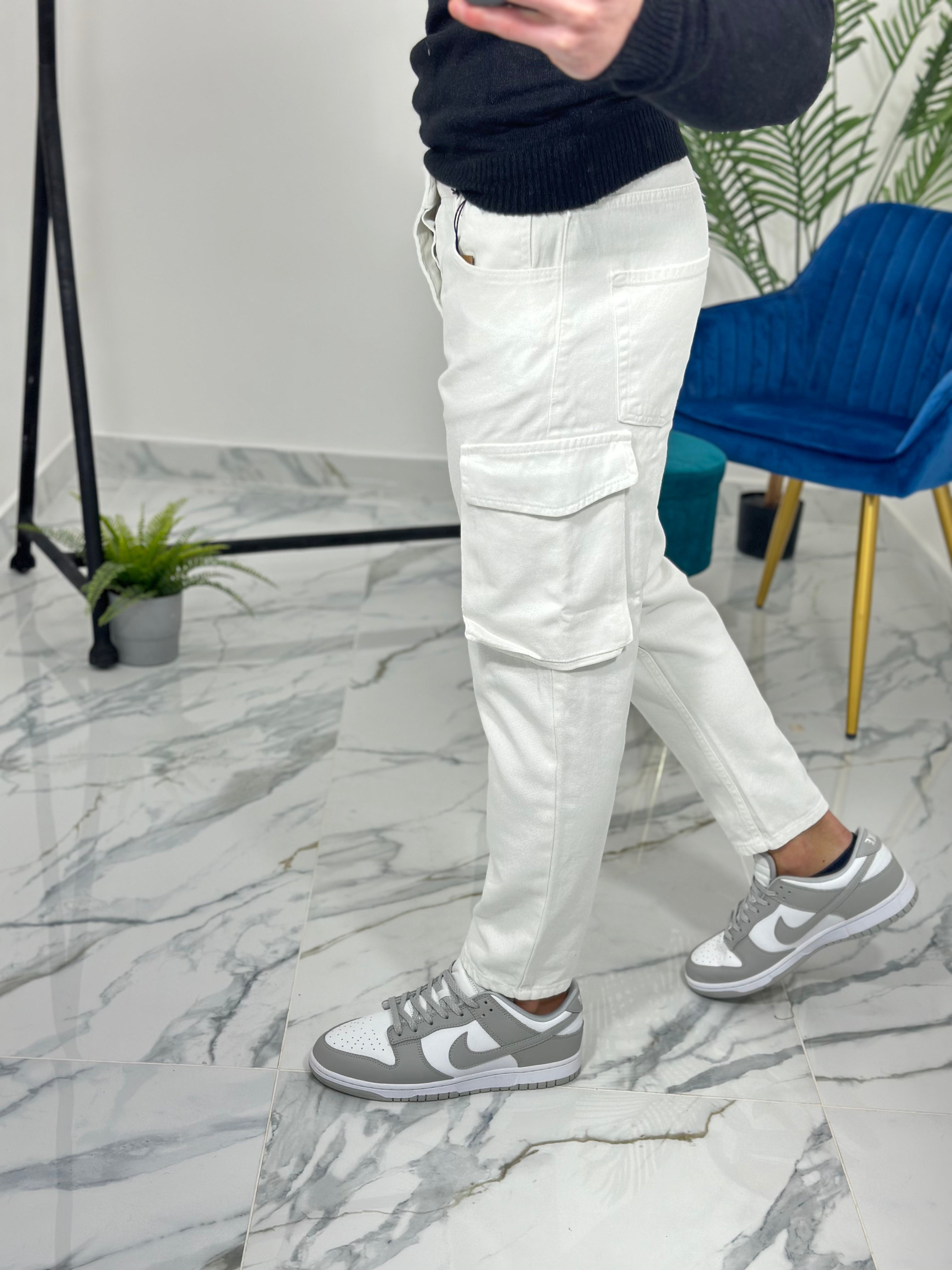PANTALONE CARGO SINGAPORE col.BIANCO